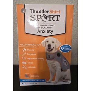 ThunderShirt Sport Dog Anxiety Jacket, Platinum Size Large 41-64lb New Open Box